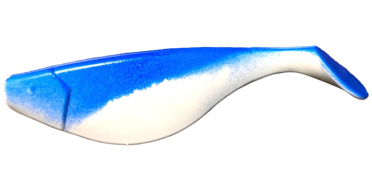 Shad 4" - White / Blue
