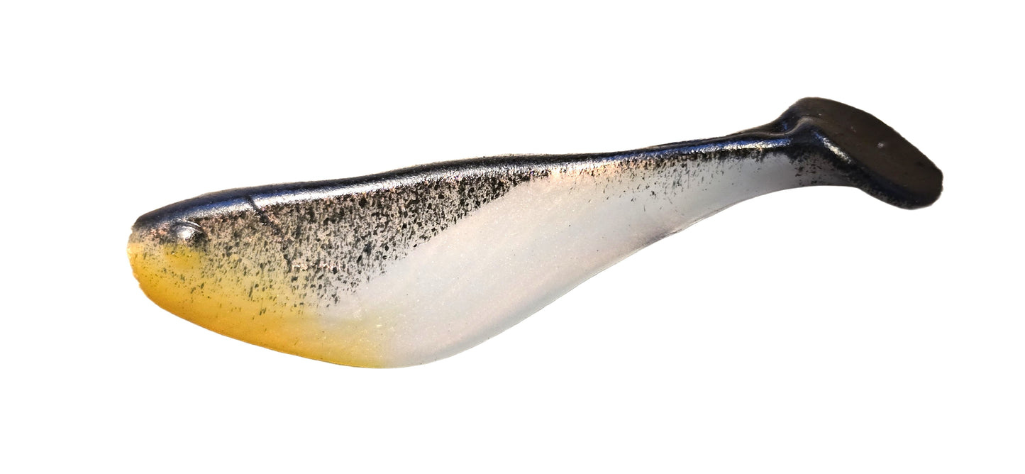 Swim Shad 2" - Black White w/ Orange Throat