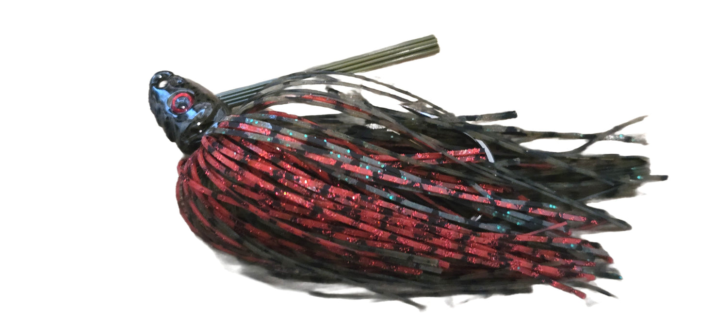 Swim Jig - Green Pumpkin / Red