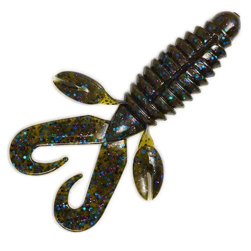 SwimN Mama 4"- Green Pumpkin / Blue & Purple Flake