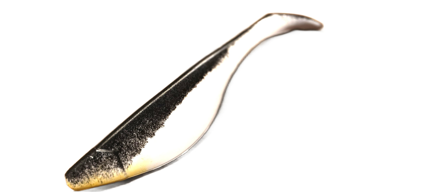 Shad 4" - White / Black / Orange Throat