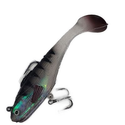 Max Shad Swimbait 5 - Green w/ Black Stripes