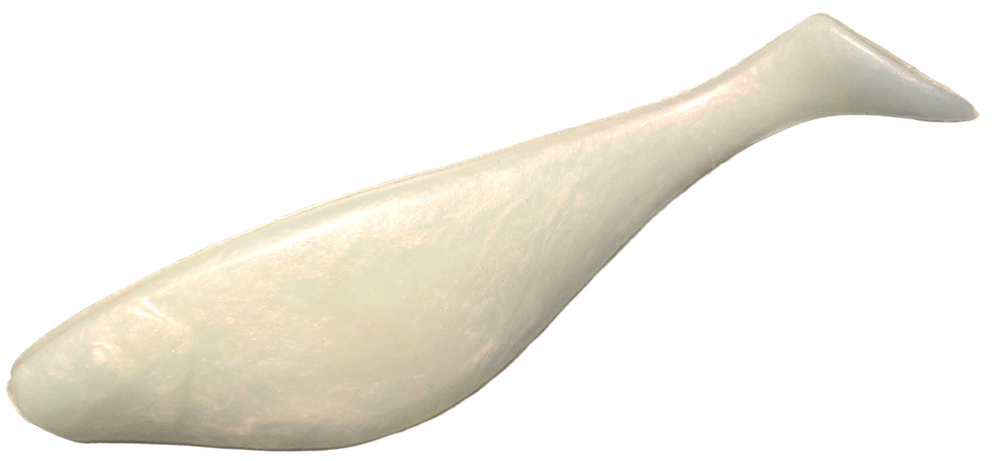 Swim Shad 5" -  Pearl / Black w/ Orange Throat
